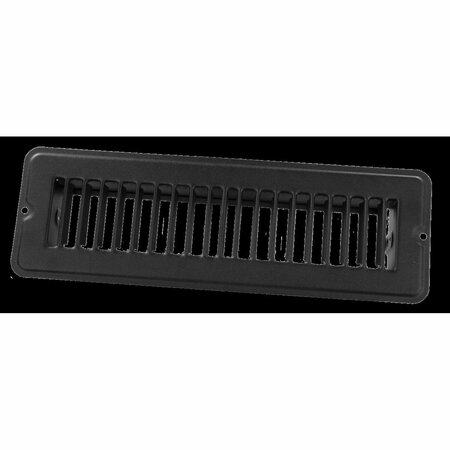 TINKERTOOLS 4 x 8 in. Metal Undampered Floor Register, Black TI3087530